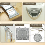 Kettle and Toaster Set features including crumb tray and limescale filter for easy maintenance and functionality