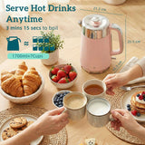 Wise Galleria Kettle and Toaster Set in pink with easy boiling feature and stylish design for hot drinks