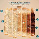 Kettle and Toaster Set showing 7 browning levels for perfect toasting results