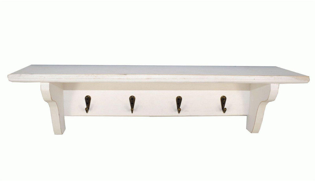 Keys Hanging Rack With Shelf WHITE 50 x 12 x 13cm Geko Products