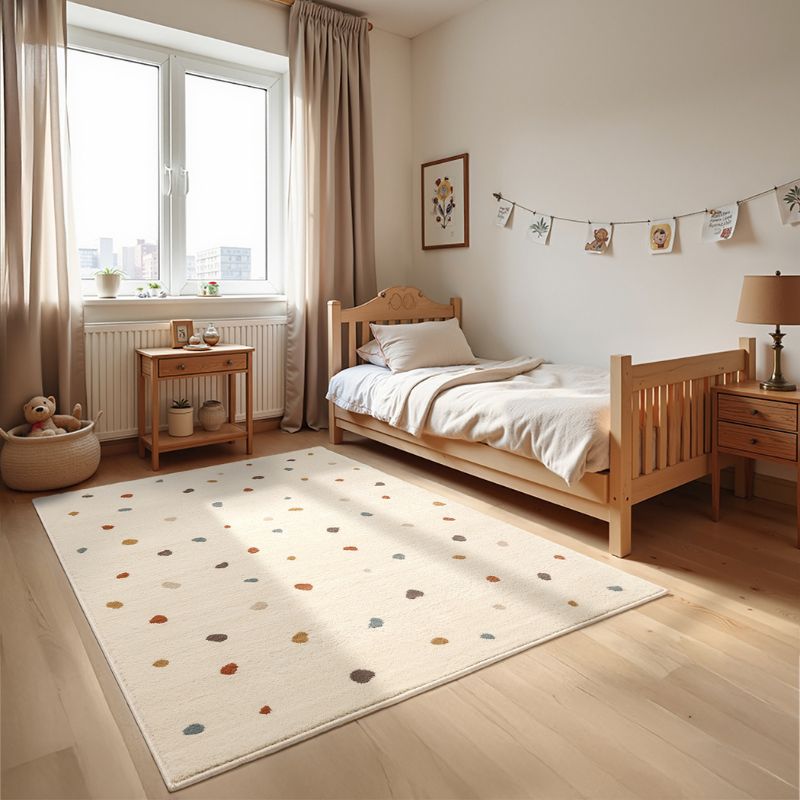 Soft Kids Rug with Colourful Dots, Perfect for a Child's Bedroom Decor