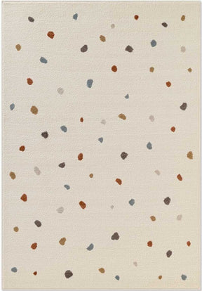 Soft Kids Rug featuring a playful design with scattered colourful dots on a cream background