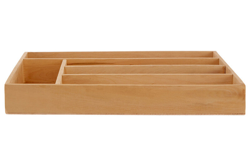 Orsina Wooden Cutlery Tray with Multiple Sections for Organising Kitchen Utensils