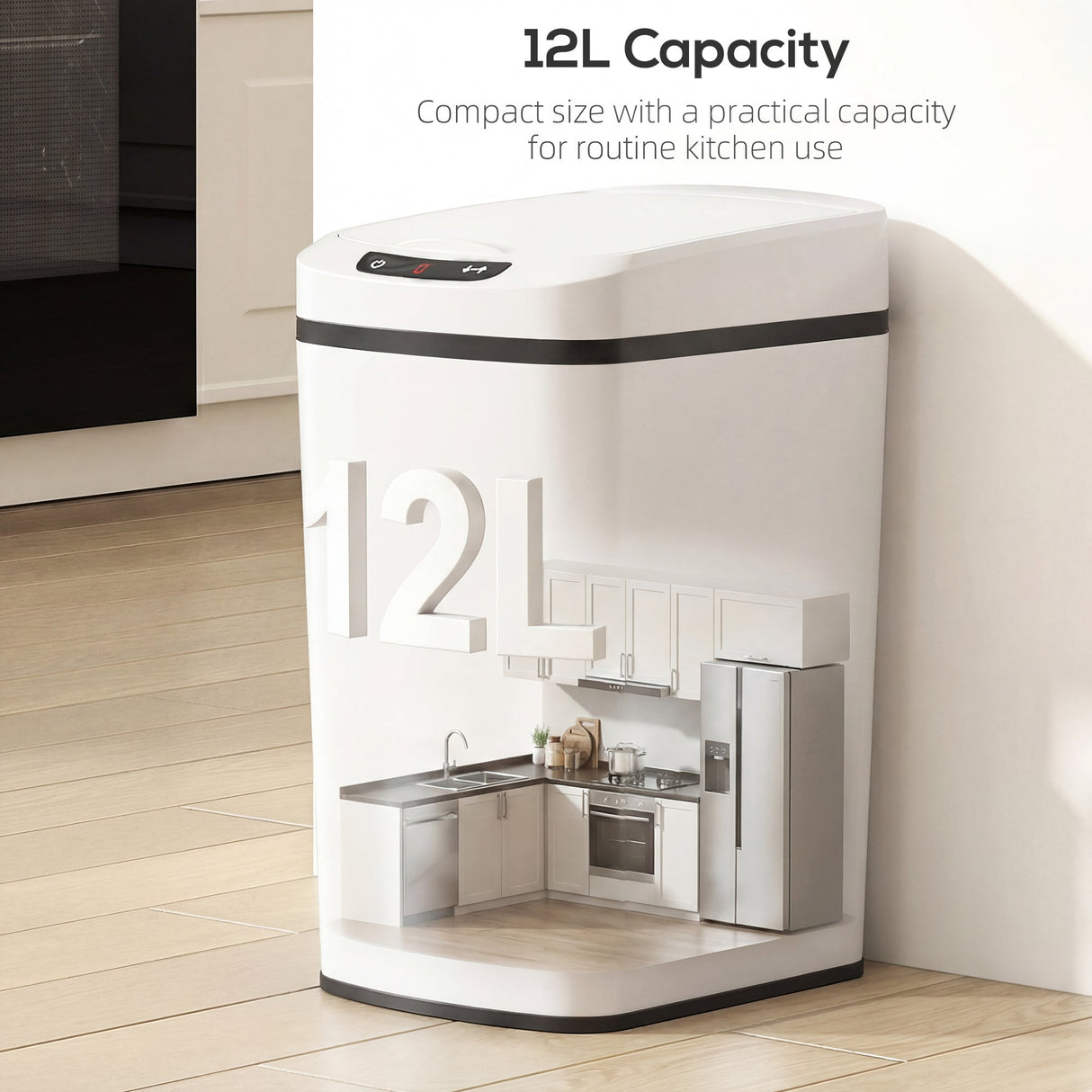Wise Galleria 12L Kitchen Bin with compact design for efficient kitchen storage and waste management