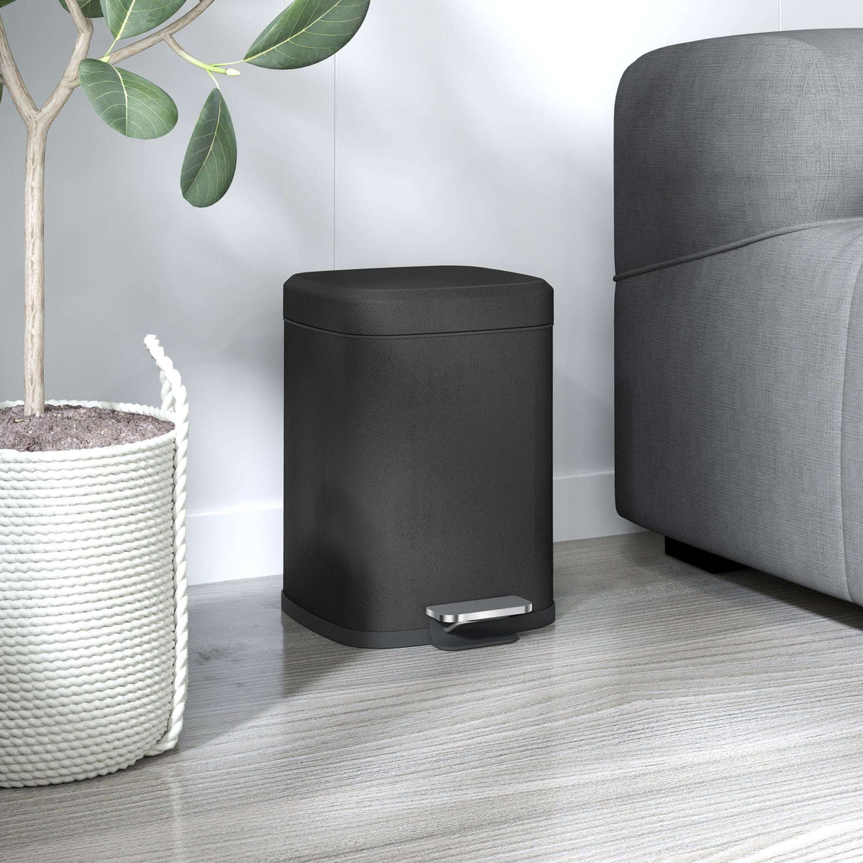 Wise Galleria stylish black Kitchen Bin with foot pedal for easy waste disposal in modern kitchens