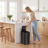 Wise Galleria Kitchen Bin in Black with a Modern Design and Easy-Open Lid for Efficient Office Storage
