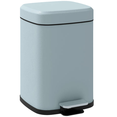 Wise Galleria Stylish Light Blue Kitchen Bin with Foot Pedal for Hands-Free Operation
