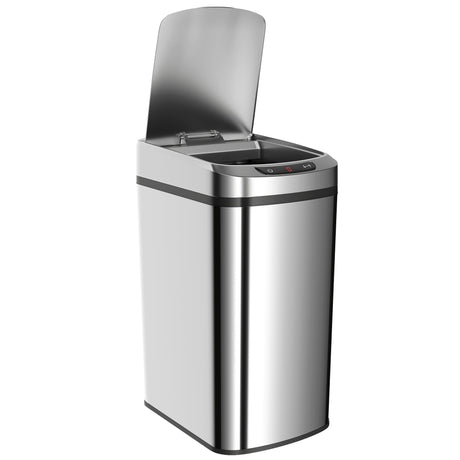 Wise Galleria Stainless Steel Kitchen Bin with Touchless Lid for Easy Waste Disposal