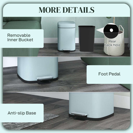 Wise Galleria Kitchen Bin with Removable Inner Bucket and Foot Pedal for Easy Waste Disposal