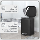 Wise Galleria Kitchen Bin with Soft Close Lid and Stay Open Design for Convenience