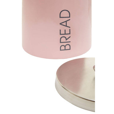 Orsina Pink Bread Bin with Stylish Design and Sleek Metallic Base for Kitchen Storage