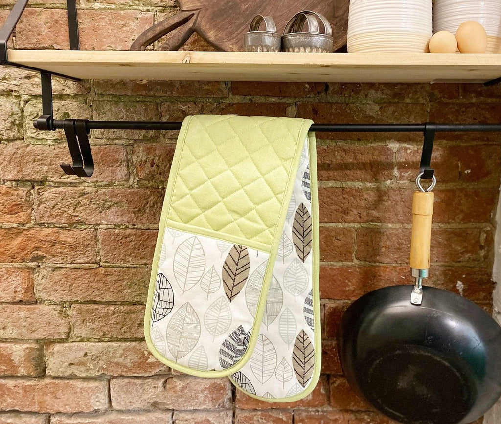 Kitchen Double Oven Glove With Autumn Leaf Design Geko Products