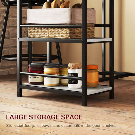 Klassyx Breakfast Table with large storage space and open shelves for jars and essentials