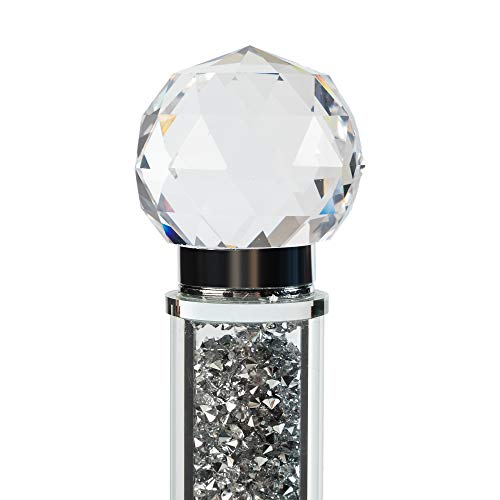 Stylish Kitchen Roll Holder with a Crystal Top and Sleek Silver Base for Elegant Home Decor