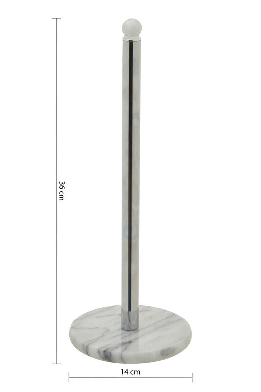 Orsina Kitchen Roll Holder with a marble base and stainless steel pole for stylish kitchen storage