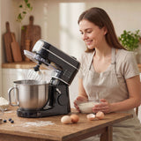 Wise Galleria Stand Mixer with stainless steel bowl, ideal for baking enthusiasts, featuring a whisk attachment