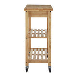 Orsina Kitchen Trolley on Wheels with Two Wooden Shelf Levels for Convenient Storage