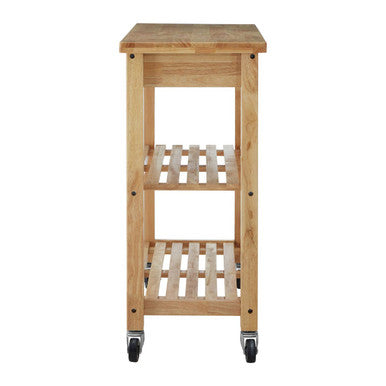 Orsina Kitchen Trolley on Wheels with Two Wooden Shelf Levels for Convenient Storage