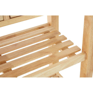 Orsina Kitchen Trolley featuring a wooden slatted shelf for ample storage and utility