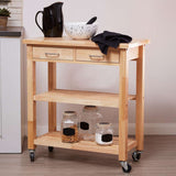 Orsina Kitchen Trolley in wood with two drawers and open shelving for convenient storage