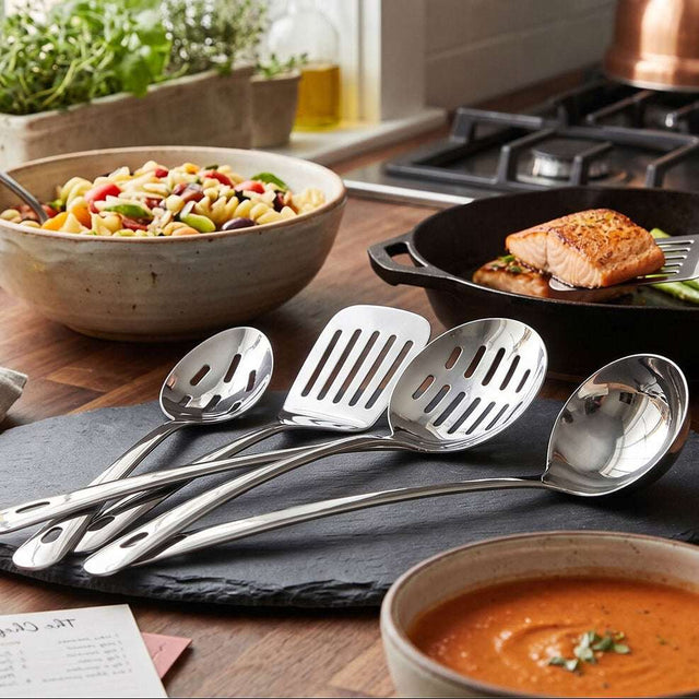 Orsina stainless steel kitchen utensils set including slotted spoon and ladle for versatile cooking