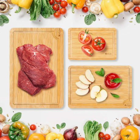 Vinsani Bamboo Chopping Board with Juice Groove Vinsani