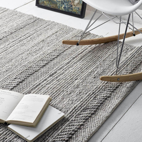 Stylish Knitted Rug in Grey, perfect for adding texture to your living space