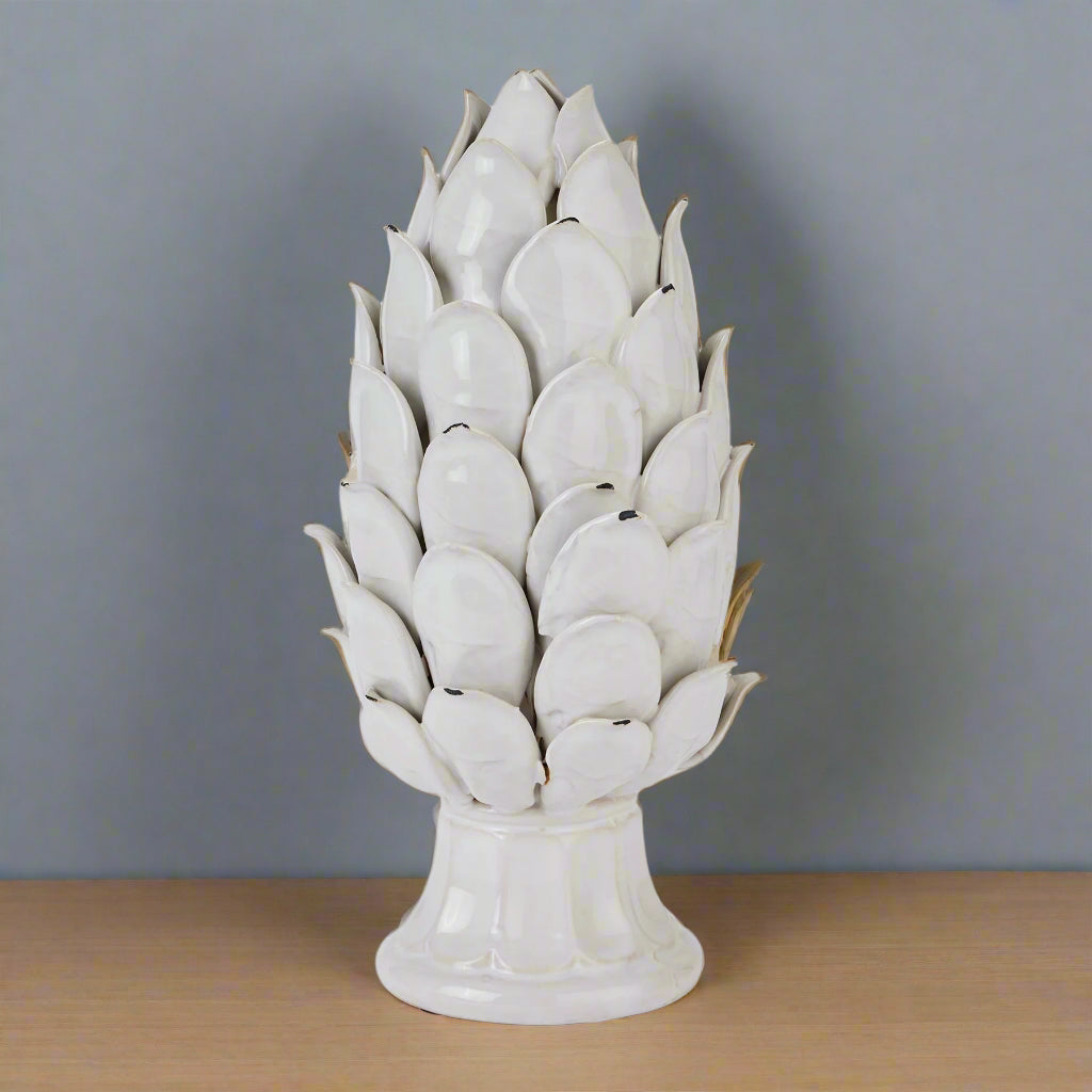 Shades 4 Seasons Chianti Artichoke Glazed Ceramic Ornament WHITE CERAMIC Shades 4 Seasons