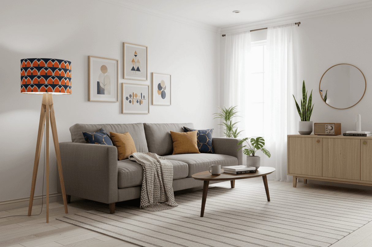 Stylish Shadow Bright lampshade in a modern living room with chic decor and natural light