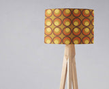 Decorative lampshade by Shadow Bright featuring a retro pattern in warm tones