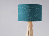 Teal geometric lampshade by Shadow Bright designed for modern home decor