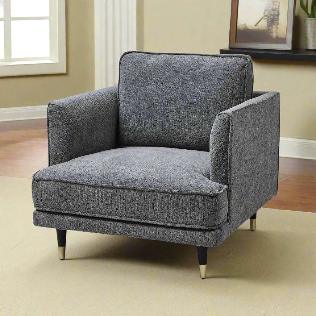 Shades 4 Seasons Large Arm Chair in Modern Grey Fabric GREY FABRIC Shades 4 Seasons