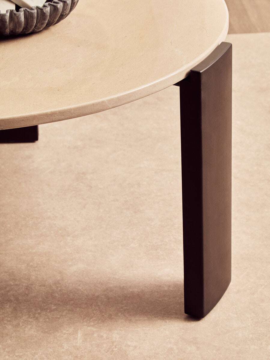 Palermo Round Cream Marble Top Large Coffee Table Orsina