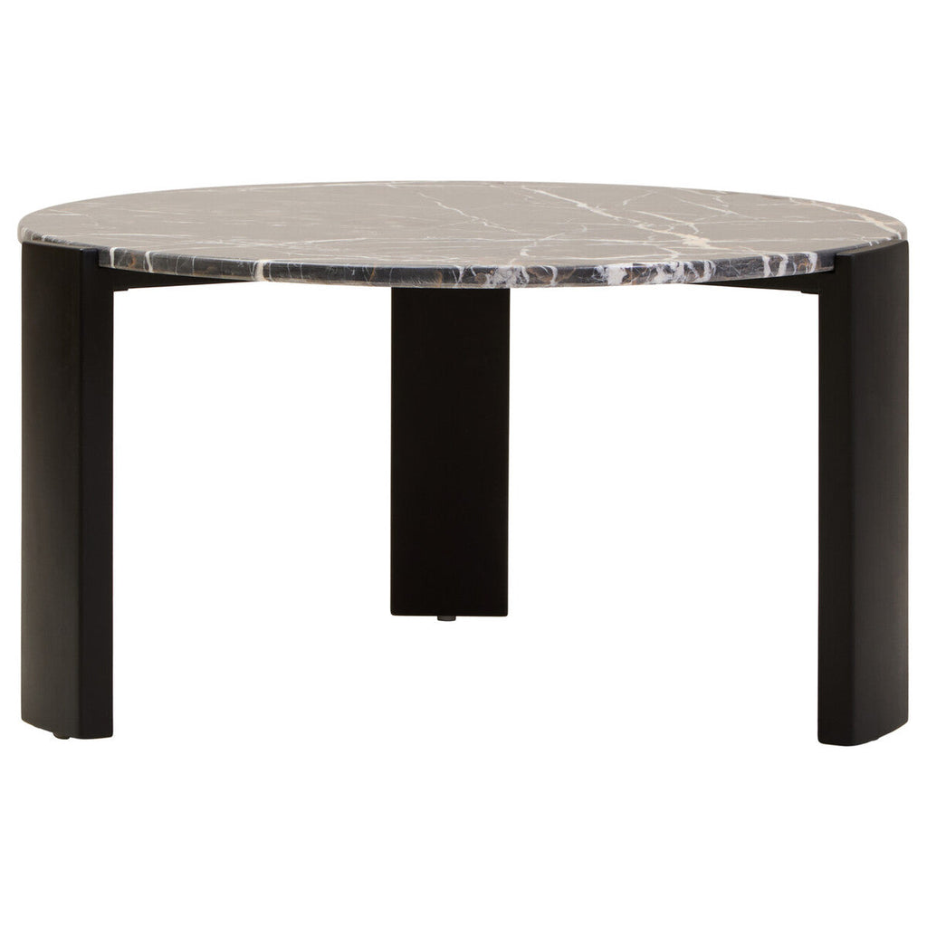 Palermo Round Black Marble Top Large Coffee Table Orsina