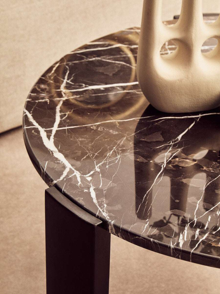 Palermo Round Black Marble Top Large Coffee Table Orsina