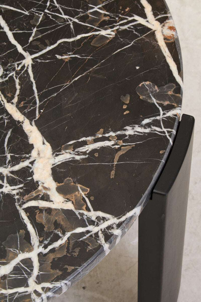 Palermo Round Black Marble Top Large Coffee Table Orsina