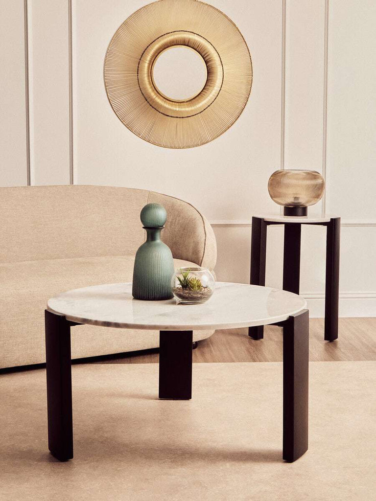 Palermo Round White Marble Top Large Coffee Table Orsina