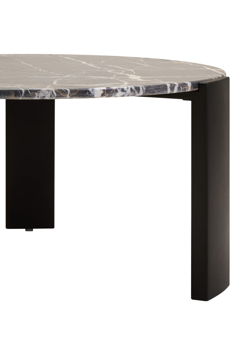 Palermo Round Black Marble Top Large Coffee Table Orsina