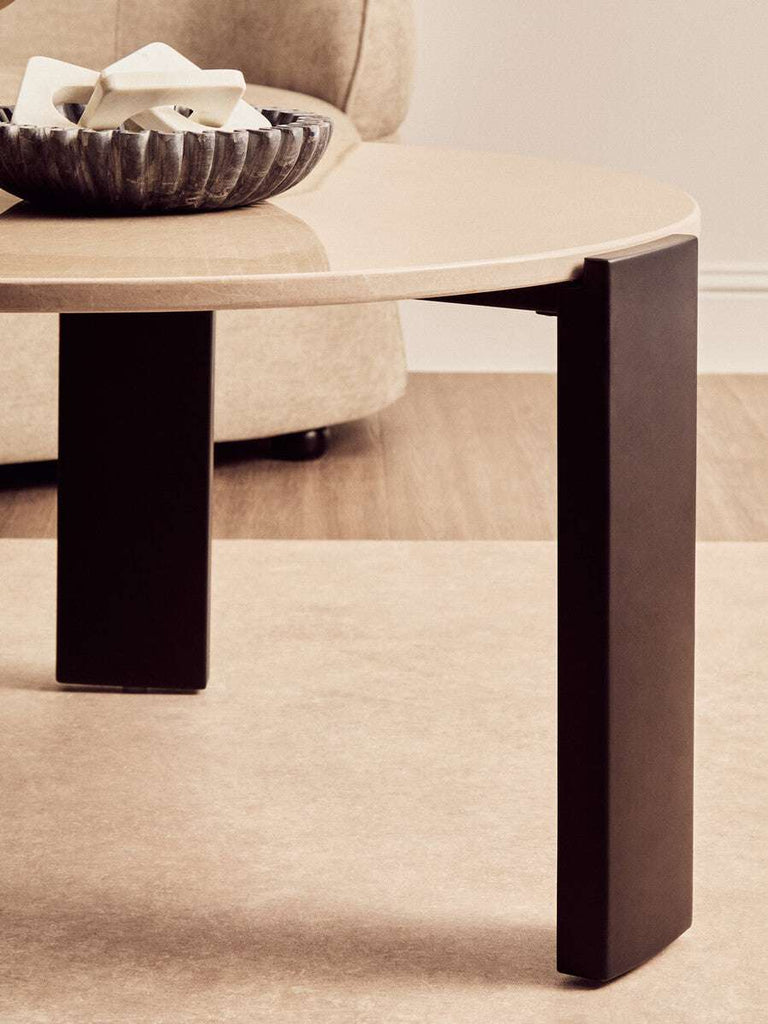 Palermo Round Cream Marble Top Large Coffee Table Orsina