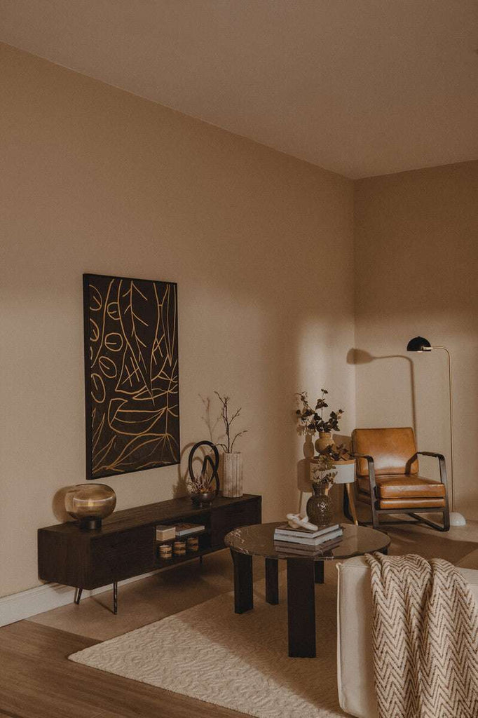 Palermo Round Black Marble Top Large Coffee Table Orsina