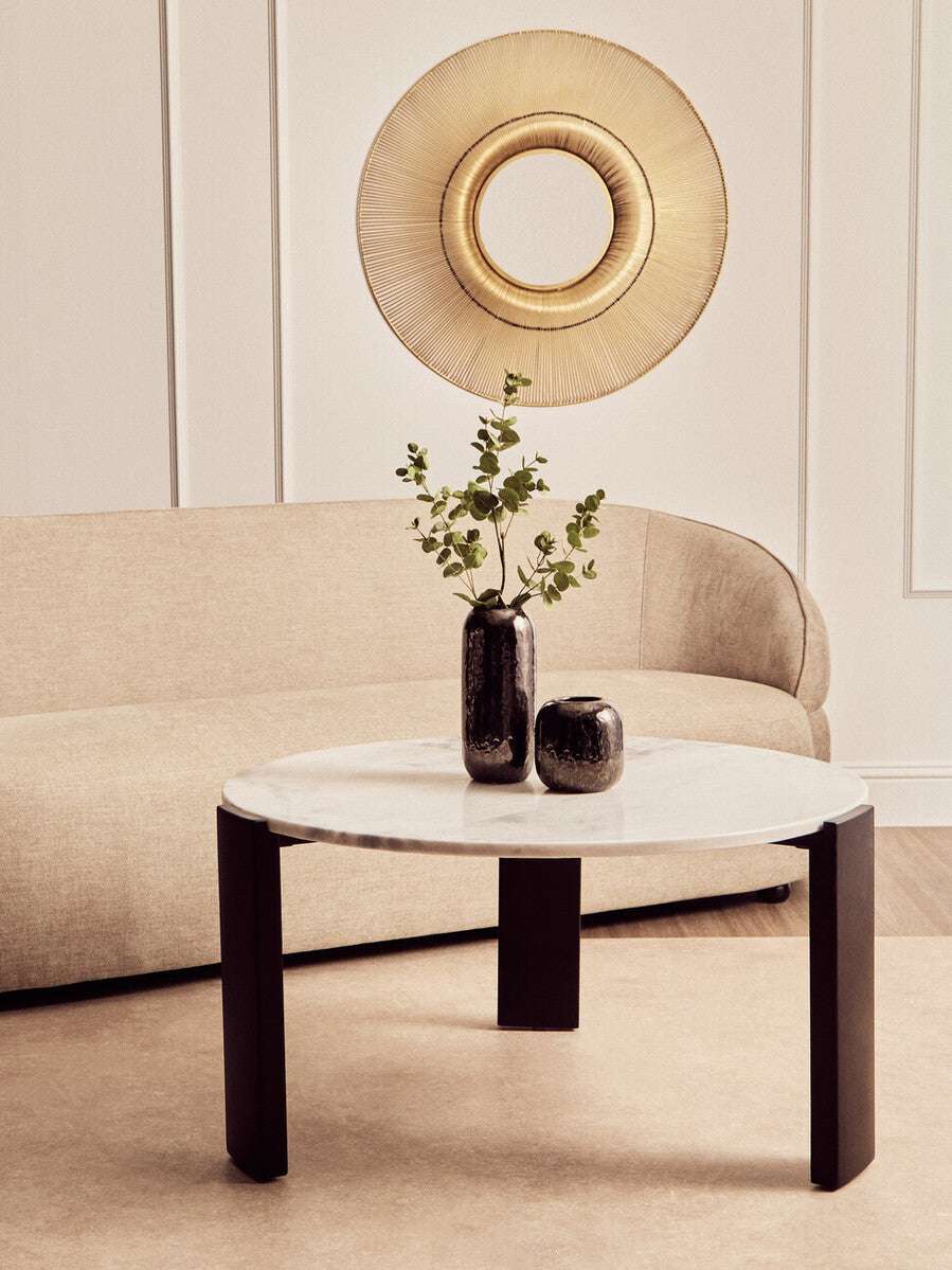 Palermo Round White Marble Top Large Coffee Table Orsina