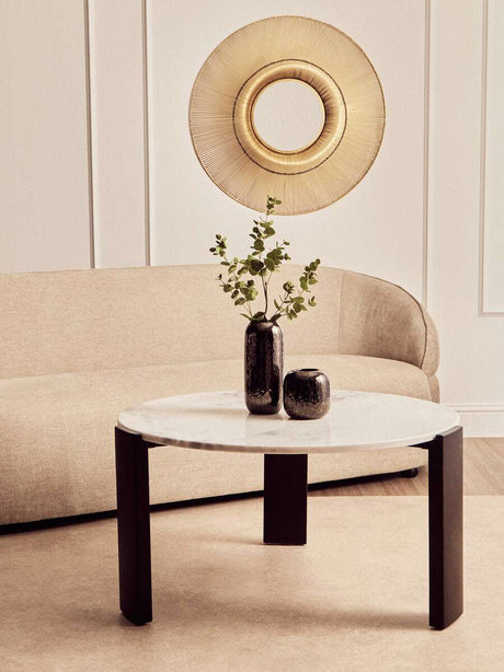 Palermo Round White Marble Top Large Coffee Table Orsina