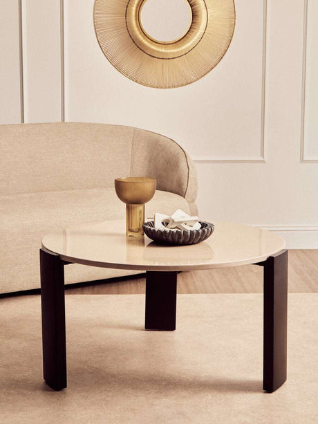 Palermo Round Cream Marble Top Large Coffee Table Orsina
