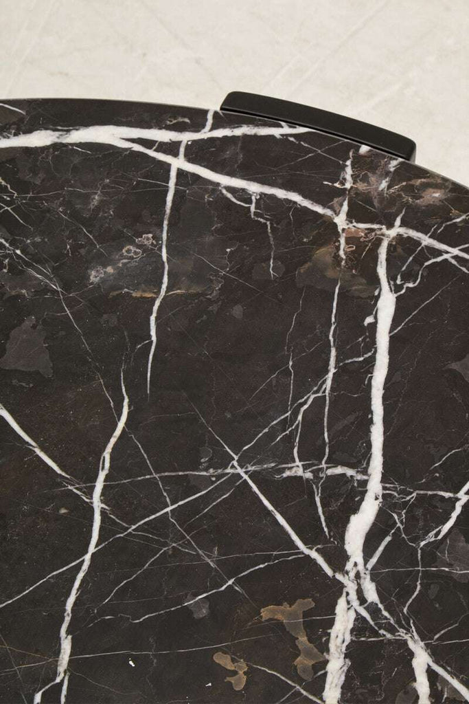 Palermo Round Black Marble Top Large Coffee Table Orsina