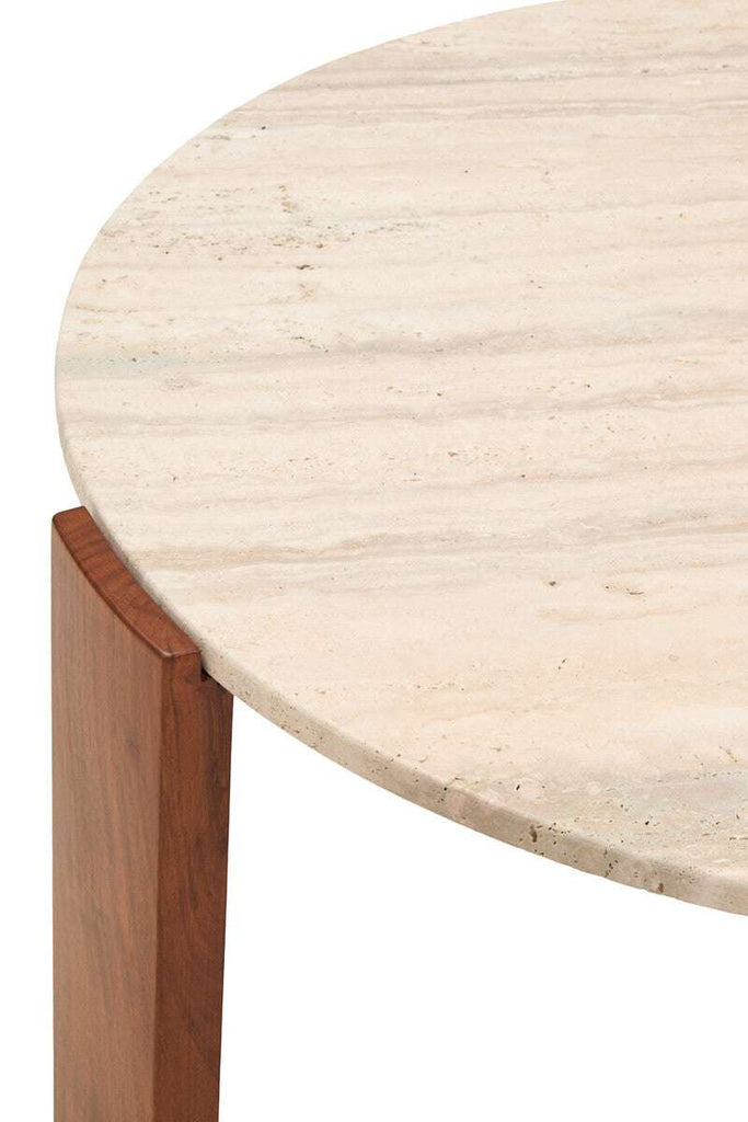 Palermo Round Travertine Top Large Coffee Table Orsina