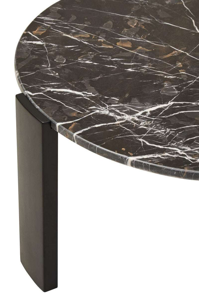 Palermo Round Black Marble Top Large Coffee Table Orsina