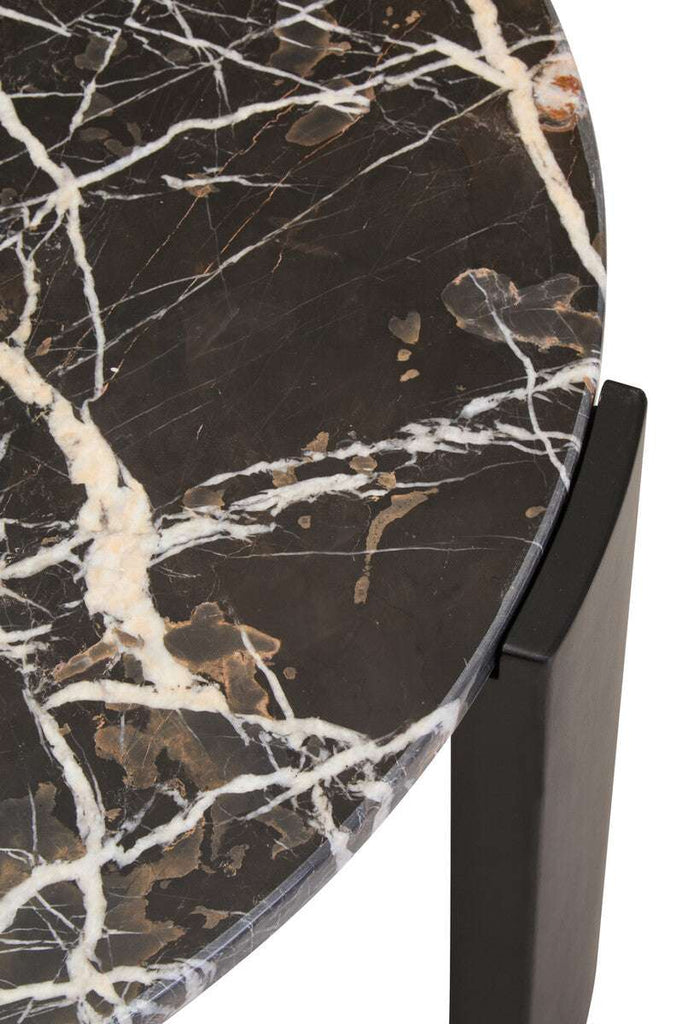 Palermo Round Black Marble Top Large Coffee Table Orsina