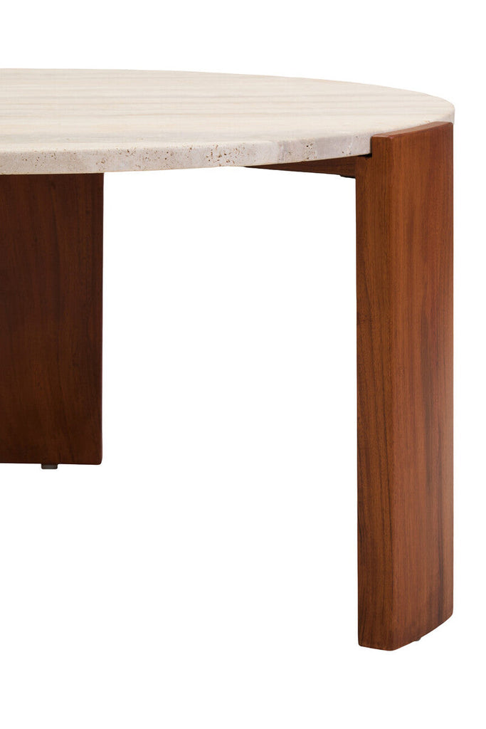 Palermo Round Travertine Top Large Coffee Table Orsina