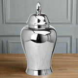 Shades 4 Seasons Large Ginger Jar Silver Ornament SILVER CERAMIC Shades 4 Seasons