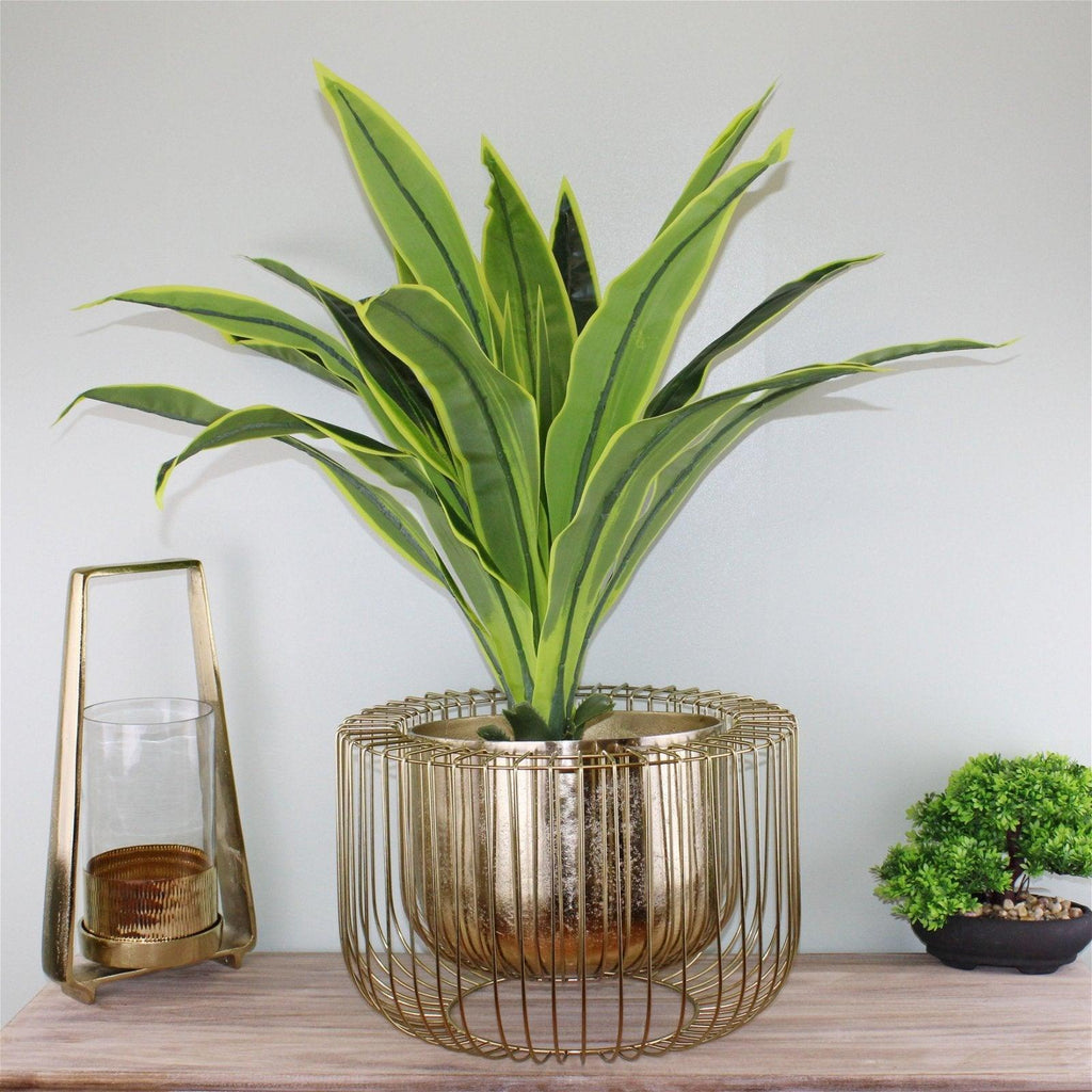 Large Gold Metal Wire Planter or Bowl Geko Products